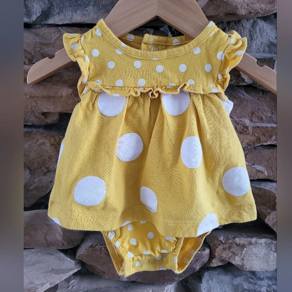 Carter's Yellow and White Polka Dot Dress